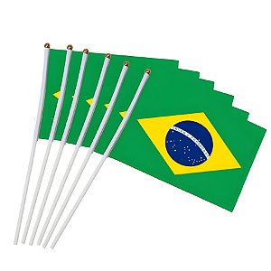 Bandeira do Brasil Para Torcida - Copa do Mundo - 14x21cm - 12 unidades - Rizzo