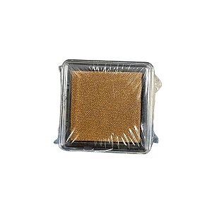 Almofada Para Carimbo em Plástico e Espuma - Carimbeira Marrom Claro - 3,5x3,5cm - 1 unidade - Rizzo