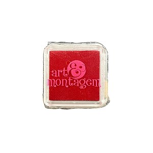 Almofada Para Carimbo em Plástico e Espuma - Carimbeira Vermelho - 3x3 - INK002-7 - 1 unidade - Rizzo