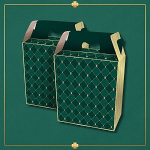 Caixa Maleta Retangular - Royal Verde - 21x30x7cm - 5 unidades - Regina - Rizzo