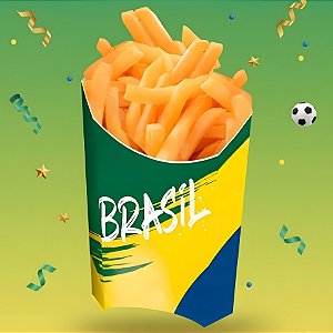 Caixa para Batata Frita - Brasil Copa do Mundo - 7x9x3,5cm - 8 unidades - Cromus - Rizzo