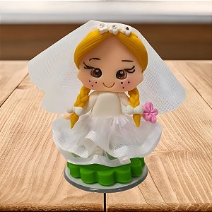Boneca Noivinha Junina em Biscuit - 5x8x5cm - 1 unidade - Rizzo