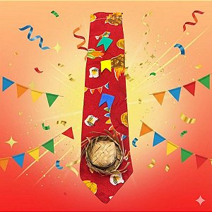 Gravata de Festa Junina - Vermelho Festivo - 28,5cm - 1 unidade - Rizzo