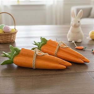 Kit Maço com 3 Cenouras Decorativas - 28cm - 2 unidades - Cromus - Rizzo