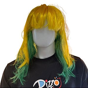 Peruca Brasil - Ondulada Longa com Franja - Copa do Mundo - 1 unidade - Rizzo
