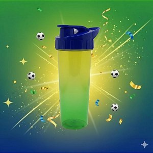 Garrafa Ice Degradê - Verde, Amarelo e Azul - Copa do Mundo - 490ml - 1 unidade - Rizzo