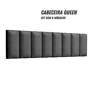 Kit 8 Módulos Adesivos Cabeceira Cama Queen 160x45cm - E-NOVA MÓVEIS