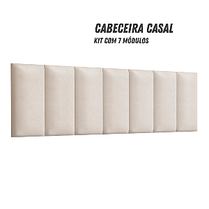 Kit 7 Módulos Adesivos Cabeceira Cama Casal 140x45cm - E-NOVA MÓVEIS