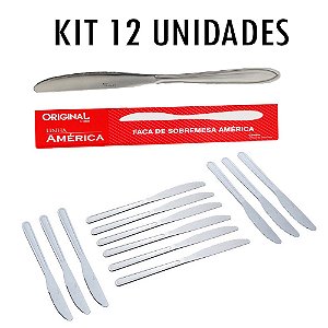 Kit 12 Facas de Sobremesa Em Aço Inox Original Line America