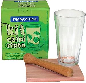 KIT REF.10239/681 CAIPIRINHA 3PÇS 1TÁBUA 1COPO 1AMASSADOR