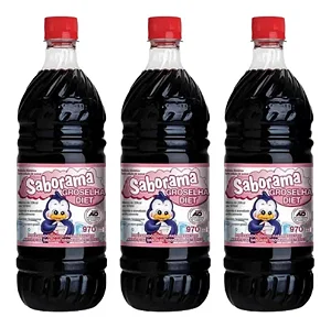 Groselha Diet Xarope Concentrado Saborama 970ml - 3 Unidades