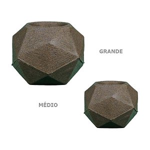 Kit 2 Vasos Esfera Diamante Marrom Stone (Médio e Grande)