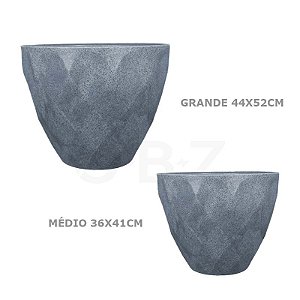 Kit 2 Vasos de Polietileno Veneza Bacia Azul Stone (Médio e Grande)