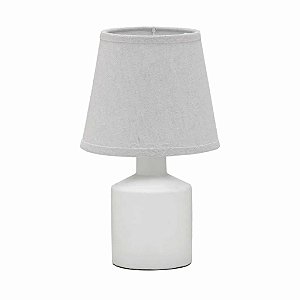Abajur de Cerâmica e Linho Off-White Bivolt