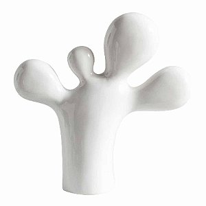 Escultura Árvore Abstrata Branca 17 cm em Poliresina