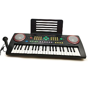 Teclado Infantil Brinquedo Musical Piano P/ Bebês Órgão Som Cor Preto