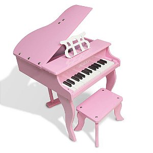Mini Piano de Cauda Infantil - 30 Teclas - Turbinho - Cor Pink