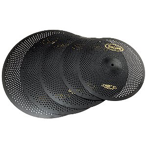 Set de Pratos Mute em Aço Escovado com Bag - Edição Limitada Black Serie