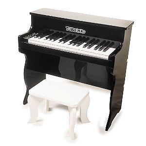 Mini Piano Eletrônico Infantil - 37 Teclas - Turbinho - Cor Preto