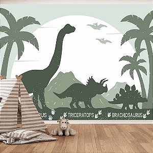 Papel de Parede Dinossauros M² Verde