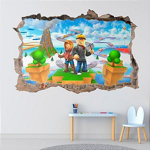 Adesivo Buraco 3D Roblox 100x60cm