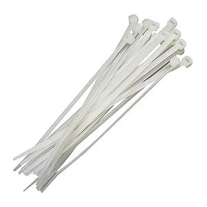 Abraçadeira Nylon 200x2.5 Branca com 100 peças