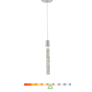 Pendente LED Austin Cilíndrico 4000K 5W 350lm Bivolt Ø04x36cm Vidro e Metal Transparente e Cromado - Hevvy SL-5837L/H1 4K