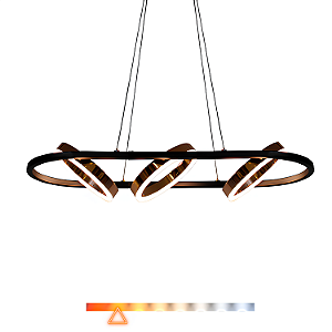 Pendente LED Handel 3000K 36W 3960lm Bivolt Ø80x26cm Acrílico e Metal Preto e Cobre - Hevvy SL-5964/H3 BLACK