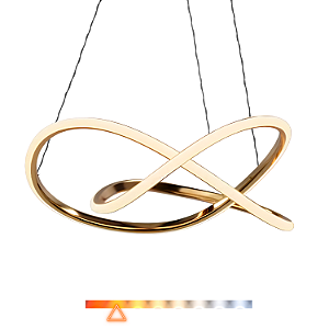 Pendente LED Horizon Organic 48W Luz Amarela 3000K 2210lm Gold - Hevvy PZ-819
