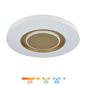 Plafon LED Devon 24w 1920lm Multitemperatura Redondo Branco e Dourado Hevvy LY-8763M