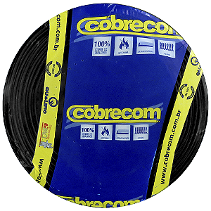 Cabo Flexível 6,00mm Preto - Cobrecom