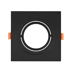 Spot de Embutir Quadrado Face Plana Direcionável MR16 GU10 – Preto - Opus