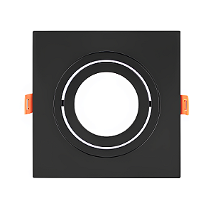Spot de Embutir Quadrado Face Plana Direcionável MR16 GU10 – Preto - Pix