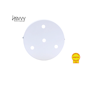 Kit Canopla para Plafon c/ Cabo Redondo Branco - Hevvy