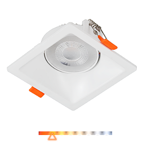 Spot LED de Embutir Prati Quadrado Recuado Antiofuscante 5W 425lm 3000K  - Gaya
