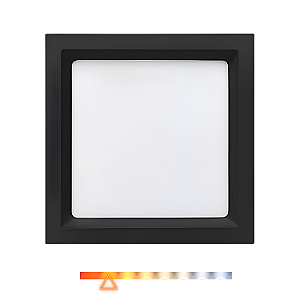 Painel LED Recuado de Embutir Quadrado 18W 3000K 1100lm Preto - Opus OPS 85377