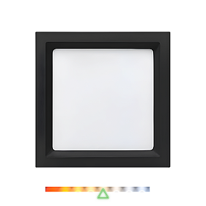 Painel LED Recuado de Embutir Quadrado 12W 4000K 700lm Preto - Opus OPS 85360