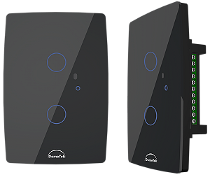 Interruptor Inteligente 2 PADs Wifi 4x2 Preto - Dometek