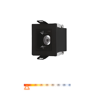 Spot de Embutir Focco Antiofuscante 3W 2700K 240lm Preto - Gaya