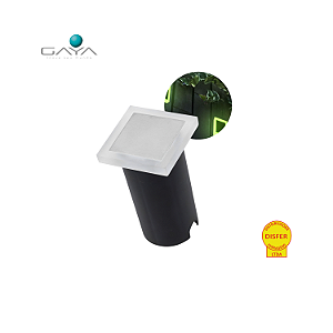 Embutido de Solo Balizador Quadrado Verde 1W 30lm IP67 - Gaya