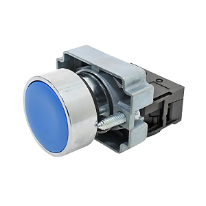 Botão Pulsante Metálico Azul 1NA - Lukma BA61