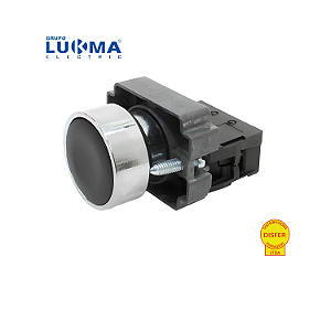 Botão Pulsante Metálico Preto 1NA - Lukma BA21