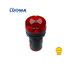 Sinaleiro 22mm com LED Sirene Vermelho 24V - Lukma