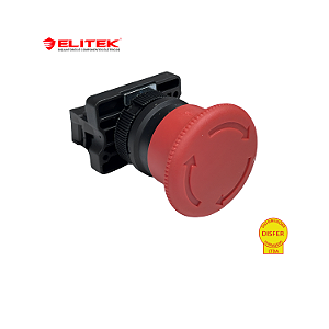 Botão de Emergência Gira Destrava Vermelho Cogumelo 1625 1NF - Elitek