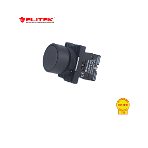 Botão Pulsante Plástico com Bloco Preto 1NA - Elitek