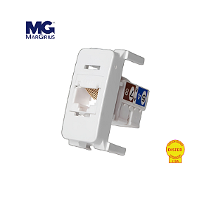 Módulo Tomada RJ45 Cat5e Linha B3 Branca - Margirius