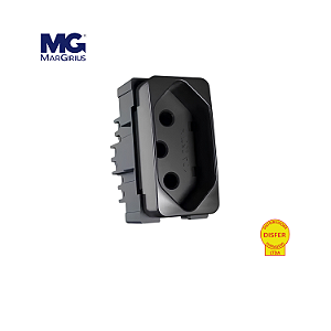 Módulo Tomada 2 Pinos + Terra 20A Linha B3 Preto - Margirius