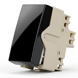 Módulo Interruptor Simples 10A Preto Ebony – Linha Sleek – MarGirius