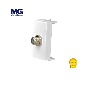 Tomada TV Coaxial Linha Sleek Branca - Margirius