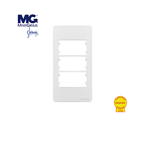 Placa para Condulete 1" 3 Postos Branca – Linha Sleek - MarGirius